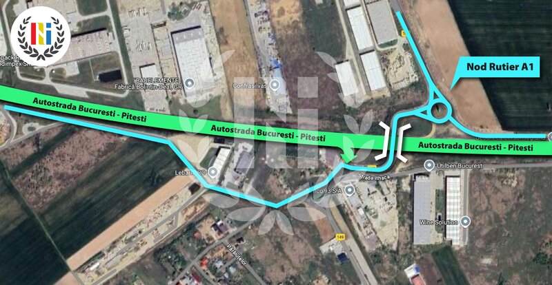 A1 Bolintin Deal, Bucuresti-Pitesti Km 25, teren industrial hale.